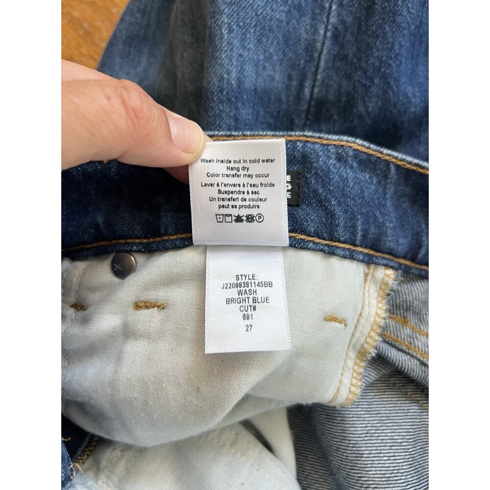 New VERONICA BEARD Keane Split Hem Straight-Leg Bright Blue High Rise Jeans 27 - Picture 6 of 8